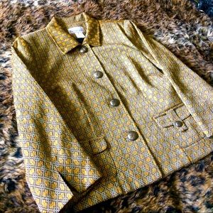 Vintage Print Button Down Jacket